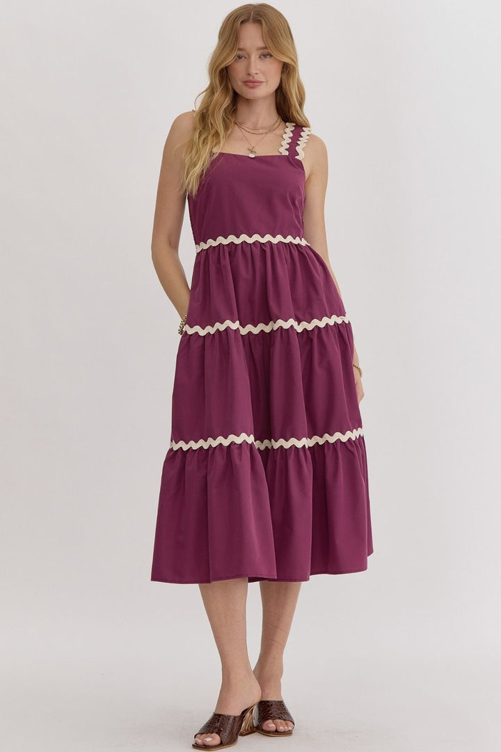 The Doak Midi Dress - Plum