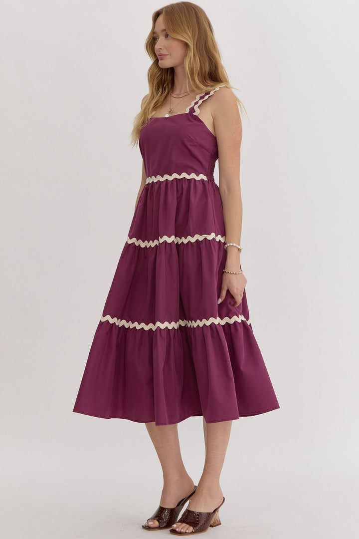 The Doak Midi Dress - Plum