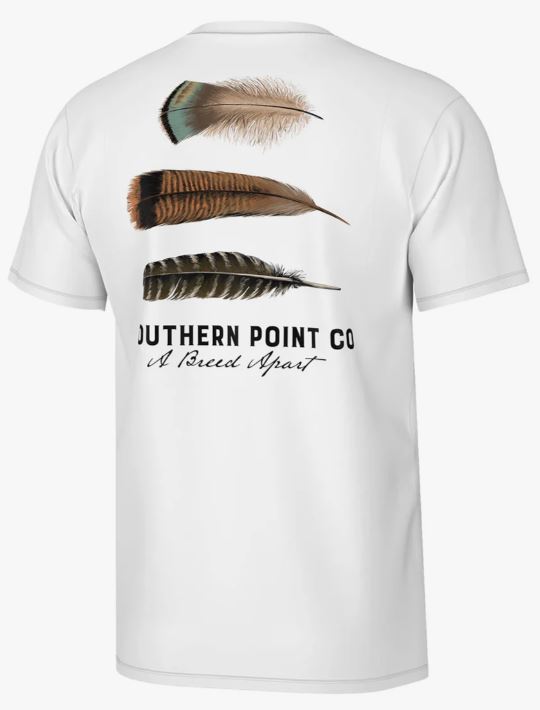 Turkey Feather Trio Short Sleeve- White