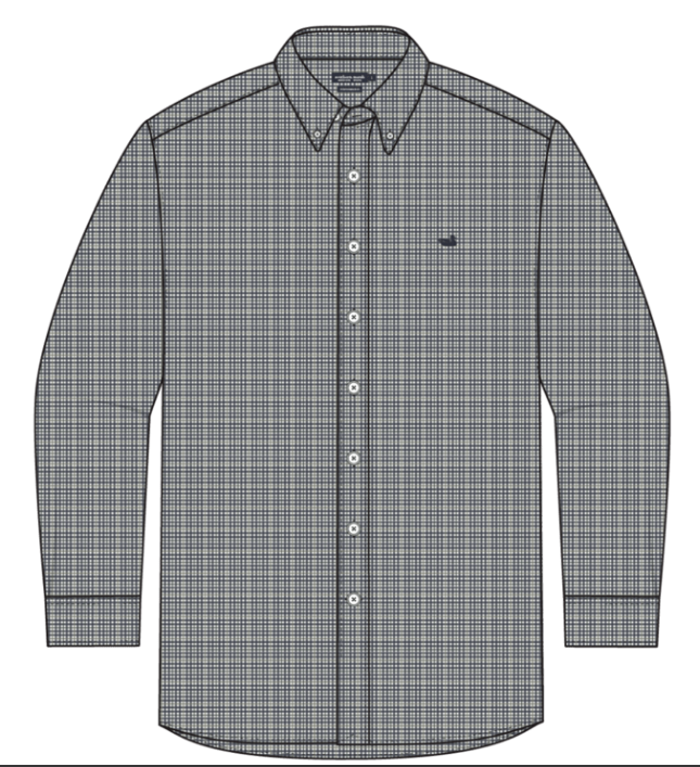 Dyer Performance Gingham Dress Shirt - Navy & Dark Green M