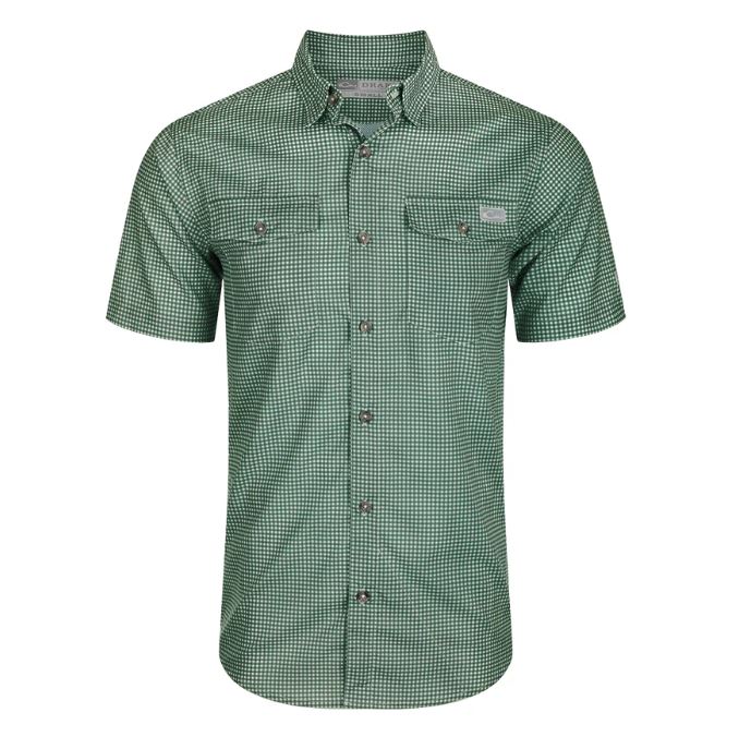 Frat Gingham Check S/S Button Down - Pine