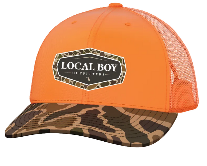 Vintage Emblem Trucker Hat - Orange / Old School