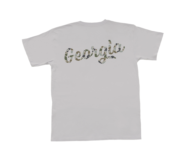 Youth Fishing Camo Script SS Tee - Oyster
