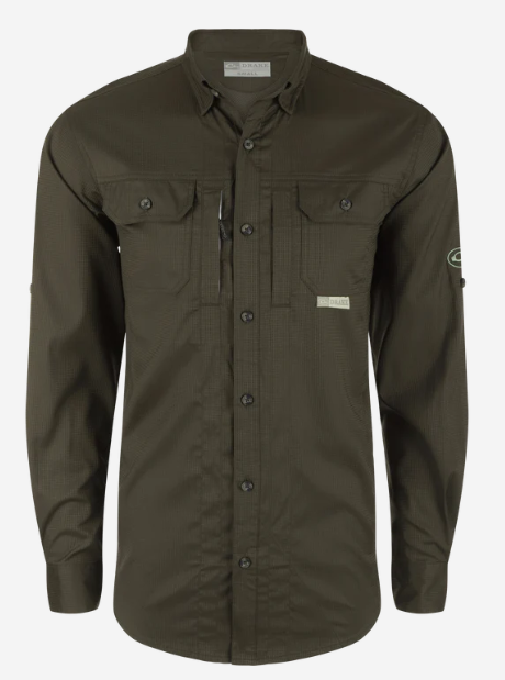 Wingshooter's Trey Dobby Button-Down LS Shirt - Crocodile