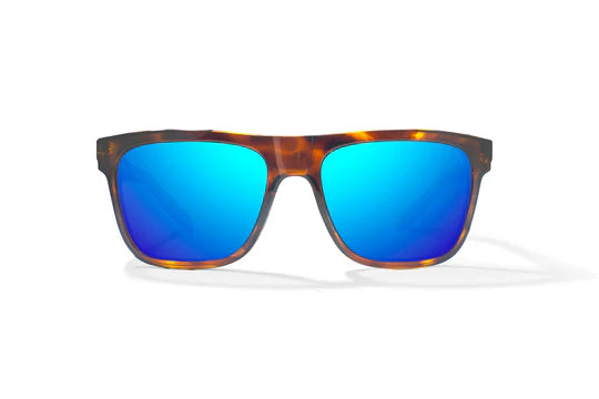 Hopedale Dark Brown Tort Gloss with Blue Mirror Plastic Lenses
