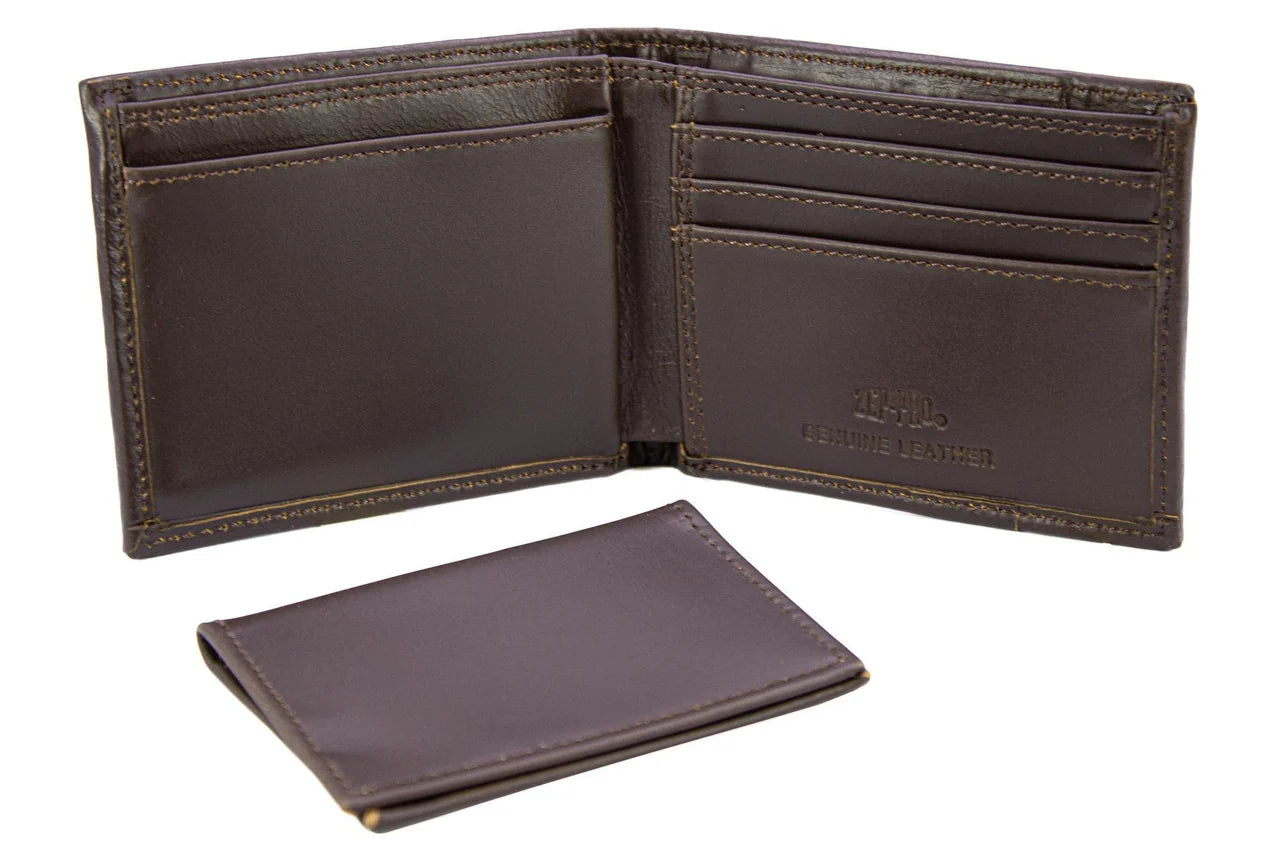 Bass Men's Bifold Old School Camo Leather Wallet