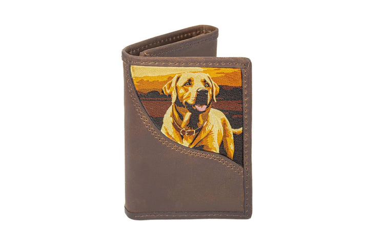Mallard Men's Trifold Woven Patch Leather Wallet
