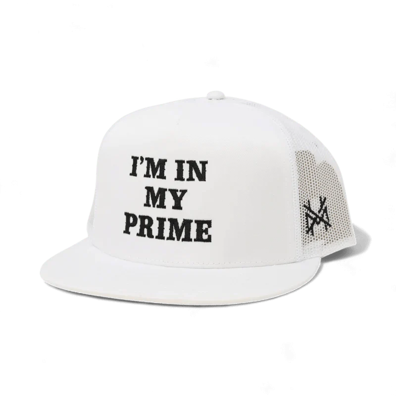 I'm In My Prime Flatbill Snapback Hat - White