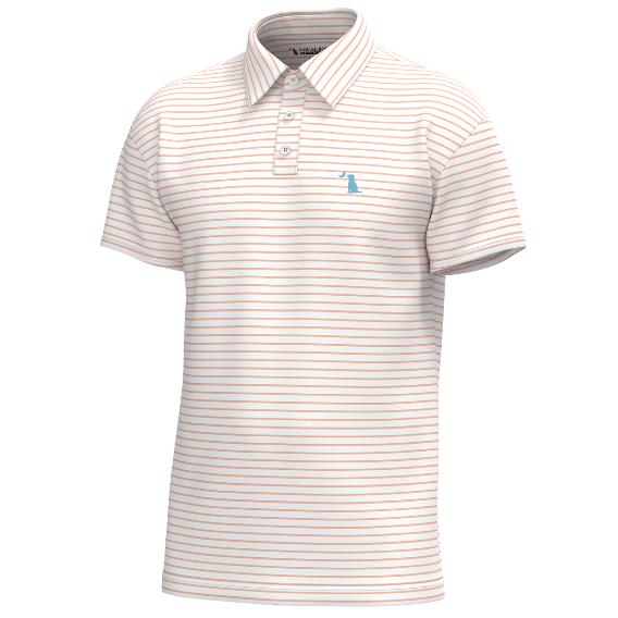 Edisto Polo - Peach & White