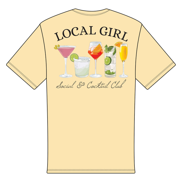 Local Girl Social & Cocktail Club Short Sleeve Tee- Banana