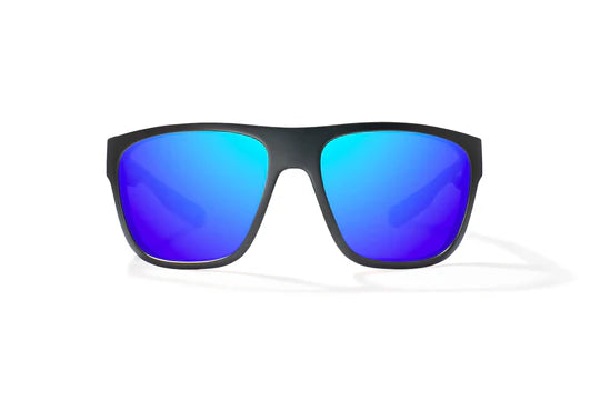 Las Rocas Black Matte with Blue Mirror Glass Lenses