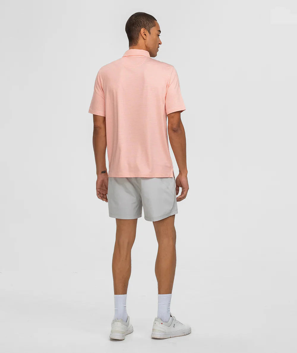 Heather Madison Stripe Polo - Flamingo
