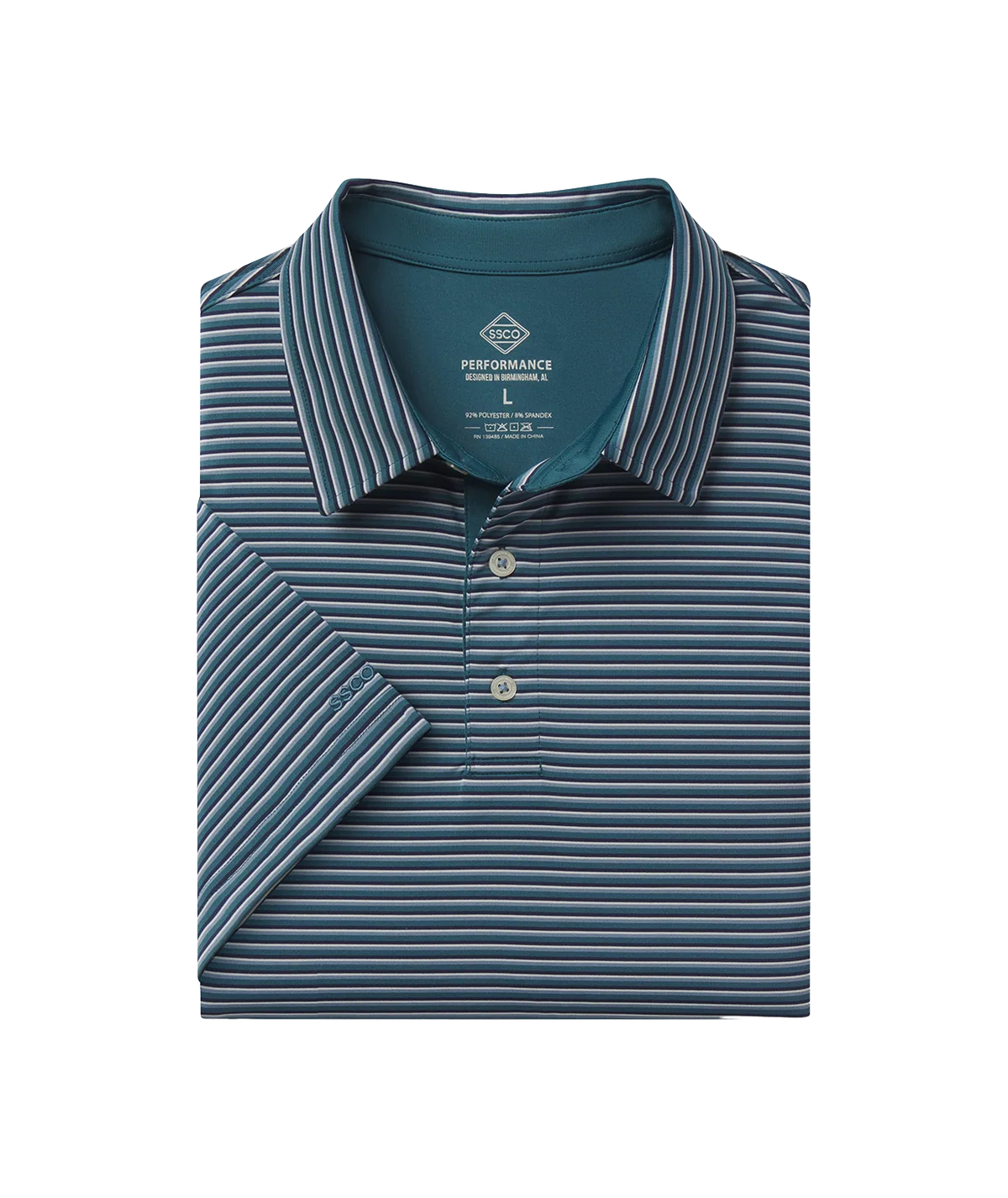 Crestline Stripe Polo - Deep Harbor