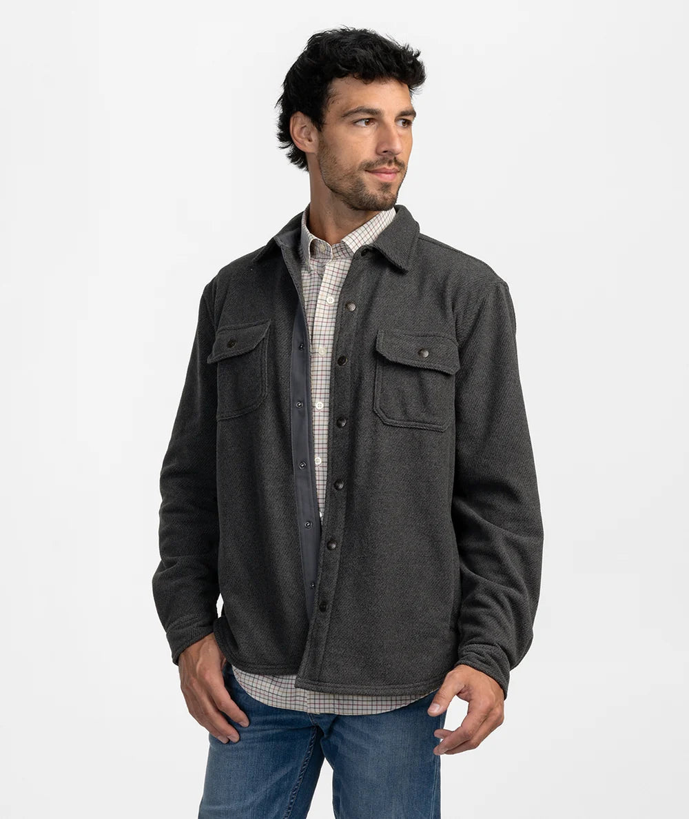 Brushline Fleece Shacket - Cast Iron