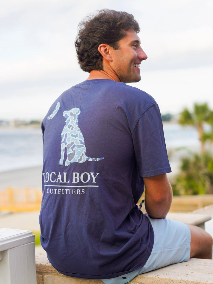 Distressed LCF Cobalt Dog & Moon Camo Tee
