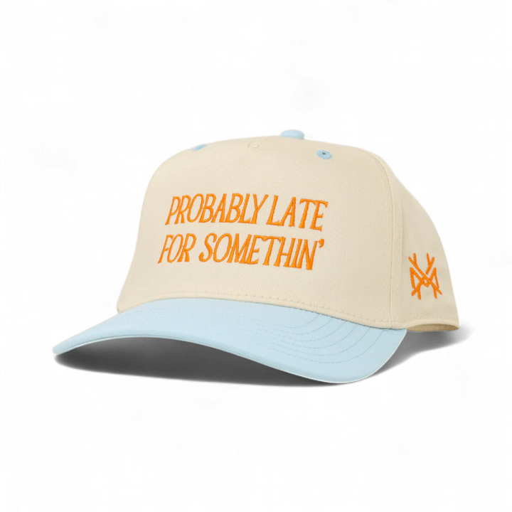 Probably Late Snapback Hat - Retro Powder Blue & Natural