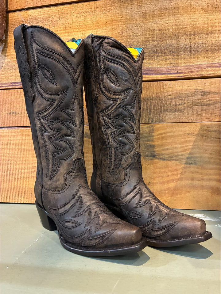 Women's Brown Embroidery Boots
