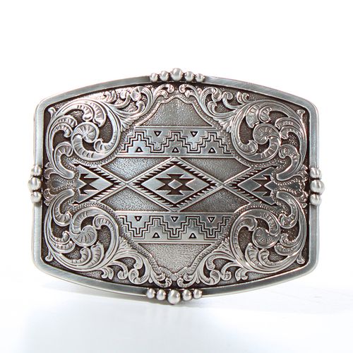 Rectangle Aztec Floral Belt Buckle