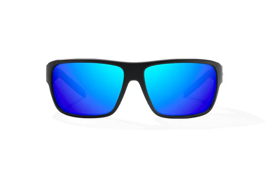 Rigolets Black Matte with Blue Mirror Glass Lenses