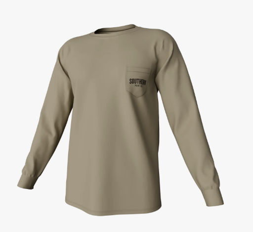 Greyton Badge Long Sleeve Pocket Tee - Sandstone