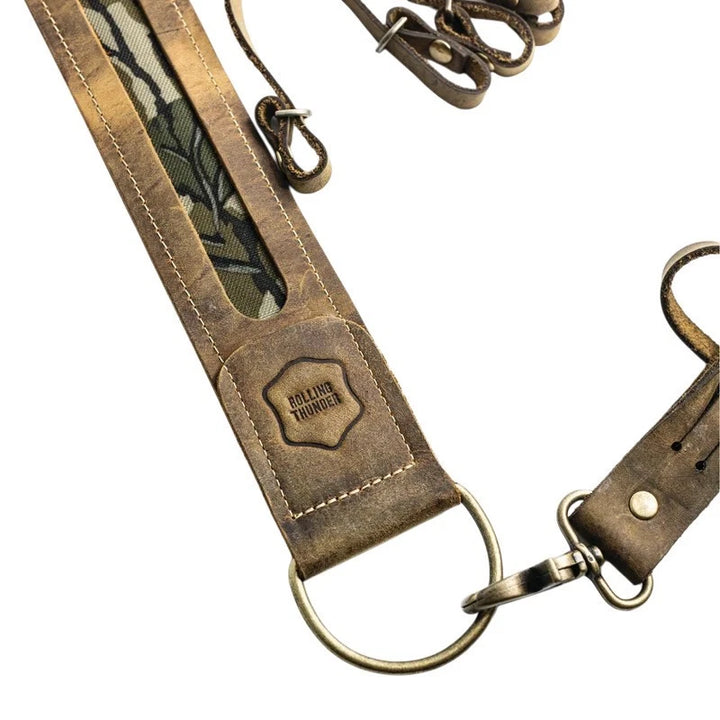 Rolling Thunder Leather Duck Tote Mossy Oak Original Treestand In-Lay Game Strap