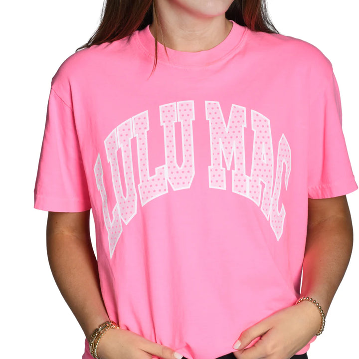 Polka Dot Logo T-Shirt - Hot Pink