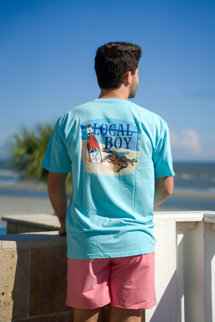 Sandy Crab SS Tee - Aqua