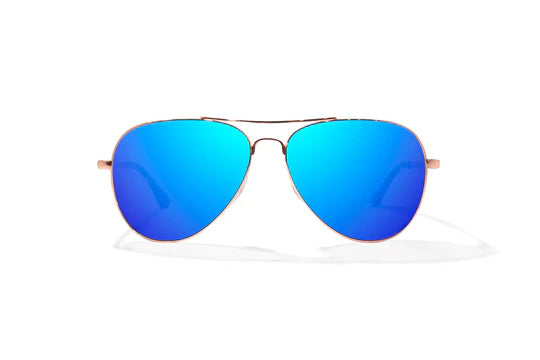 Soldado Rose Gold with Blue Mirror Glass Lenses