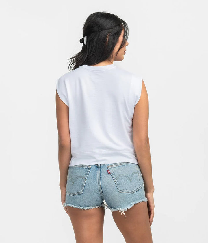 Slub Knit Muscle Tee - White