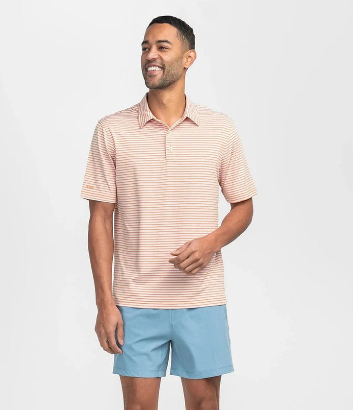 Bluffton Stripe Polo - Cantaloupe