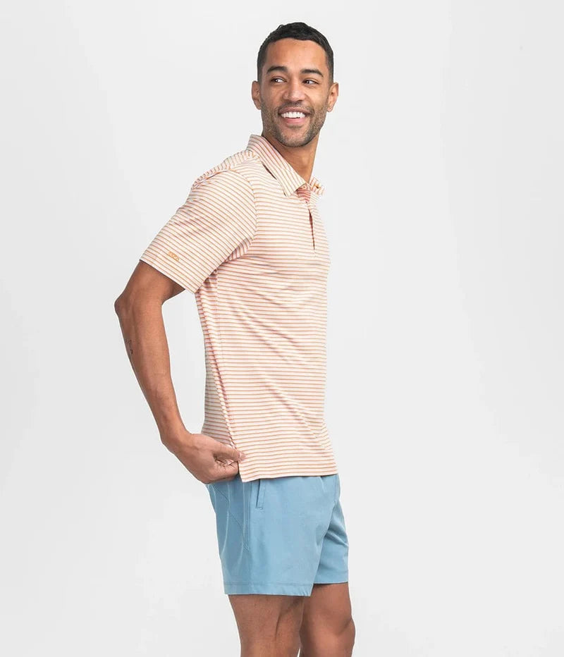 Bluffton Stripe Polo - Cantaloupe