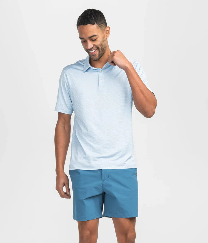 Heather Madison Stripe Polo - Crystal Lake