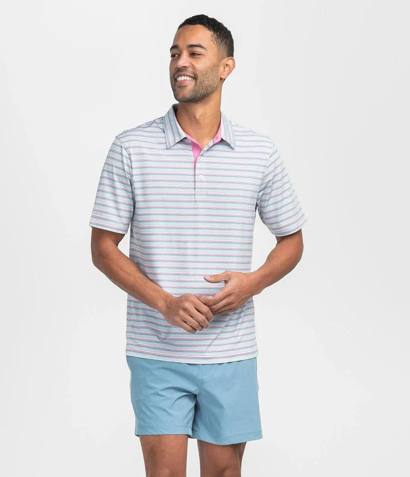 Sawgrass Stripe Polo - Crunchberry