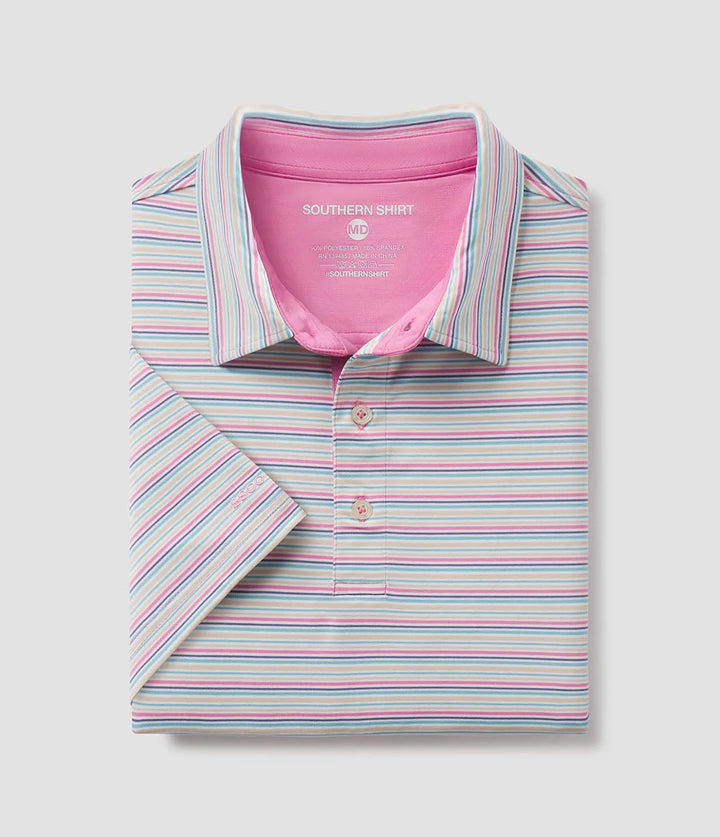 Sawgrass Stripe Polo - Crunchberry