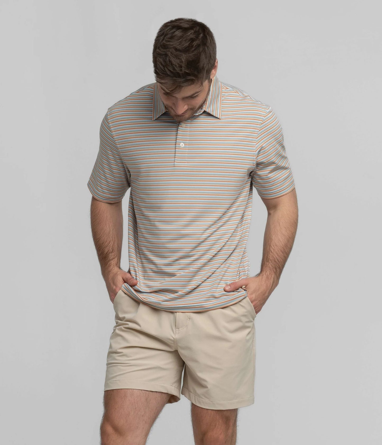 Tybee Stripe Polo - Adobe