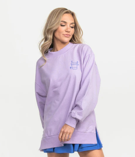 Happy Thoughts Puff Sweatshirt Pastel Lilac