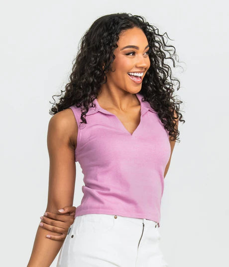 Rugby Polo Tank- Mauve Mist