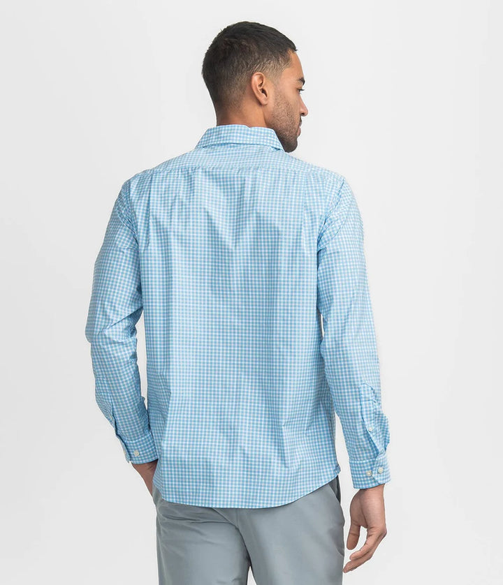 Samford Check Button Down - Aquaverde