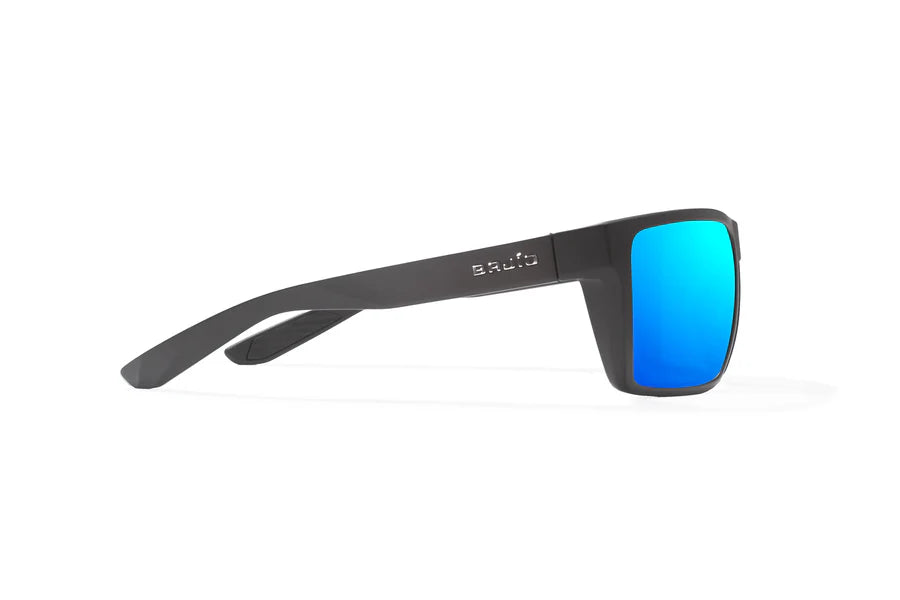 Stiltsville Matte Black with Blue Mirror Glass Lenses