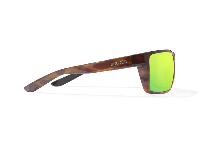 Stiltsville Gloss Brown Tortoise with Green Mirror Glass Lenses