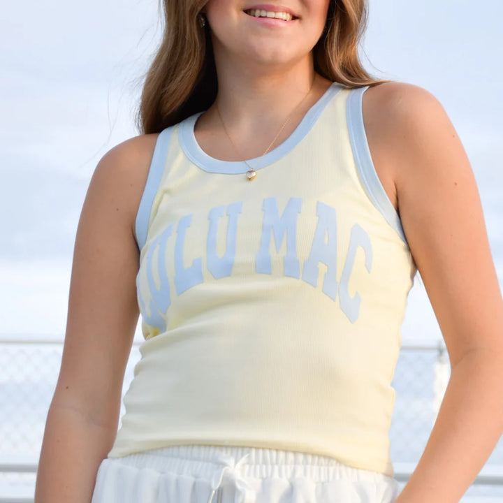 Lulu Mac Tank - Butter & Light Blue