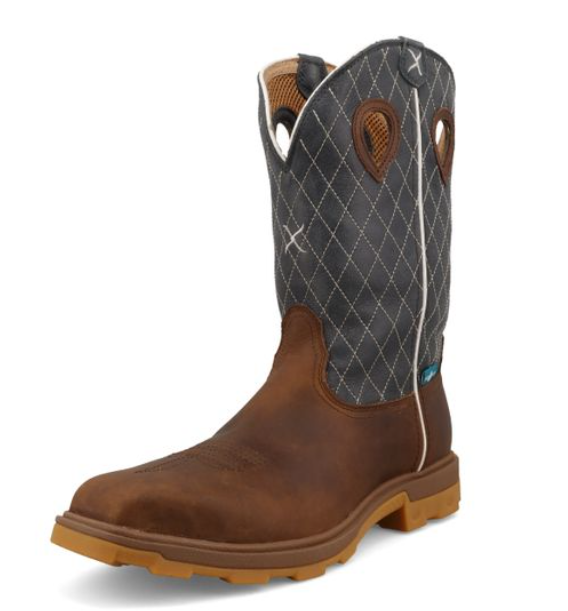 12" UltraLite X Work Boot - Brown & Dark Electric Blue