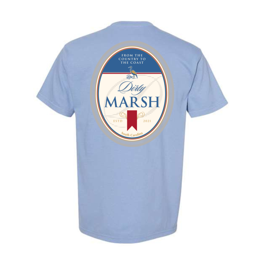 Beer Label Tee - Washed Denim