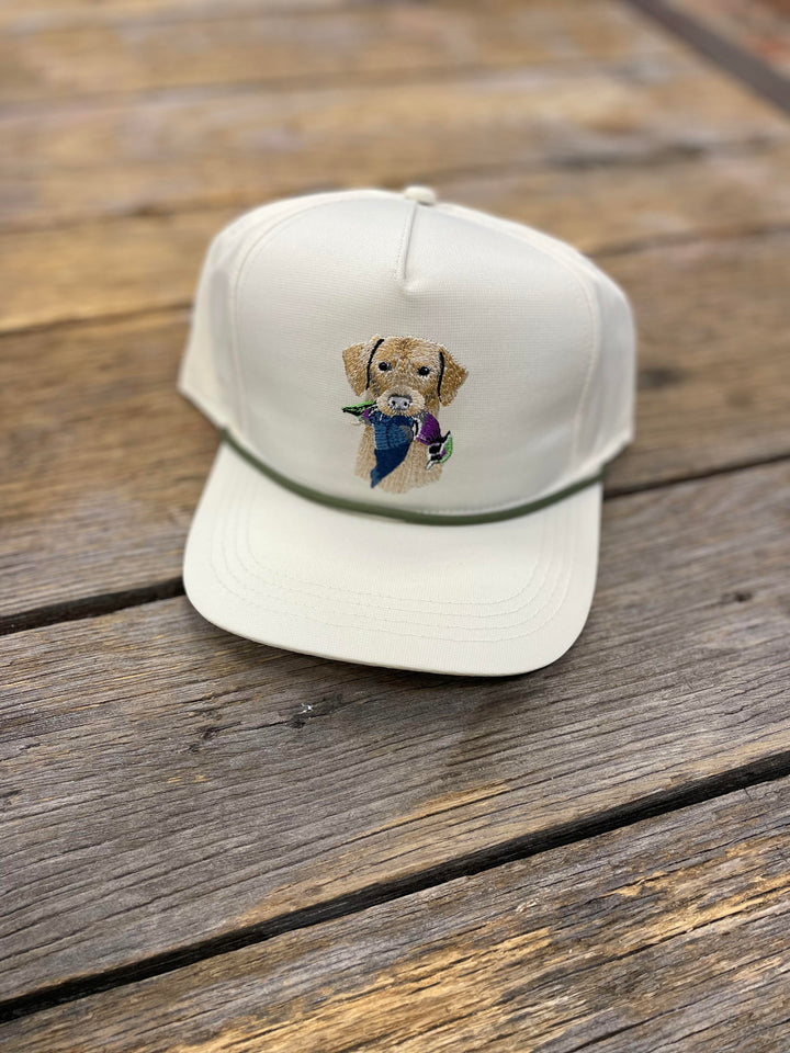 Lab & Woodie 5 Panel Performance Hat- Off White
