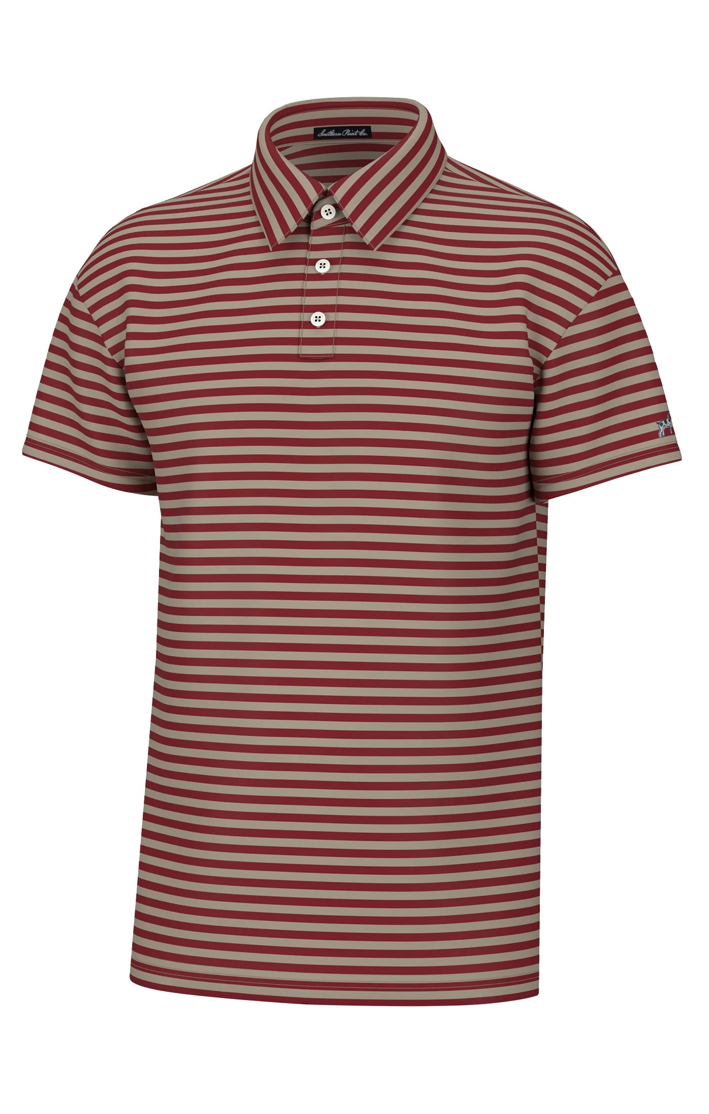 YOUTH Hinton Stripe Polo - Red/ Sandstone