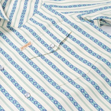 Serape Pearl Snap S/S Shirt - Teal