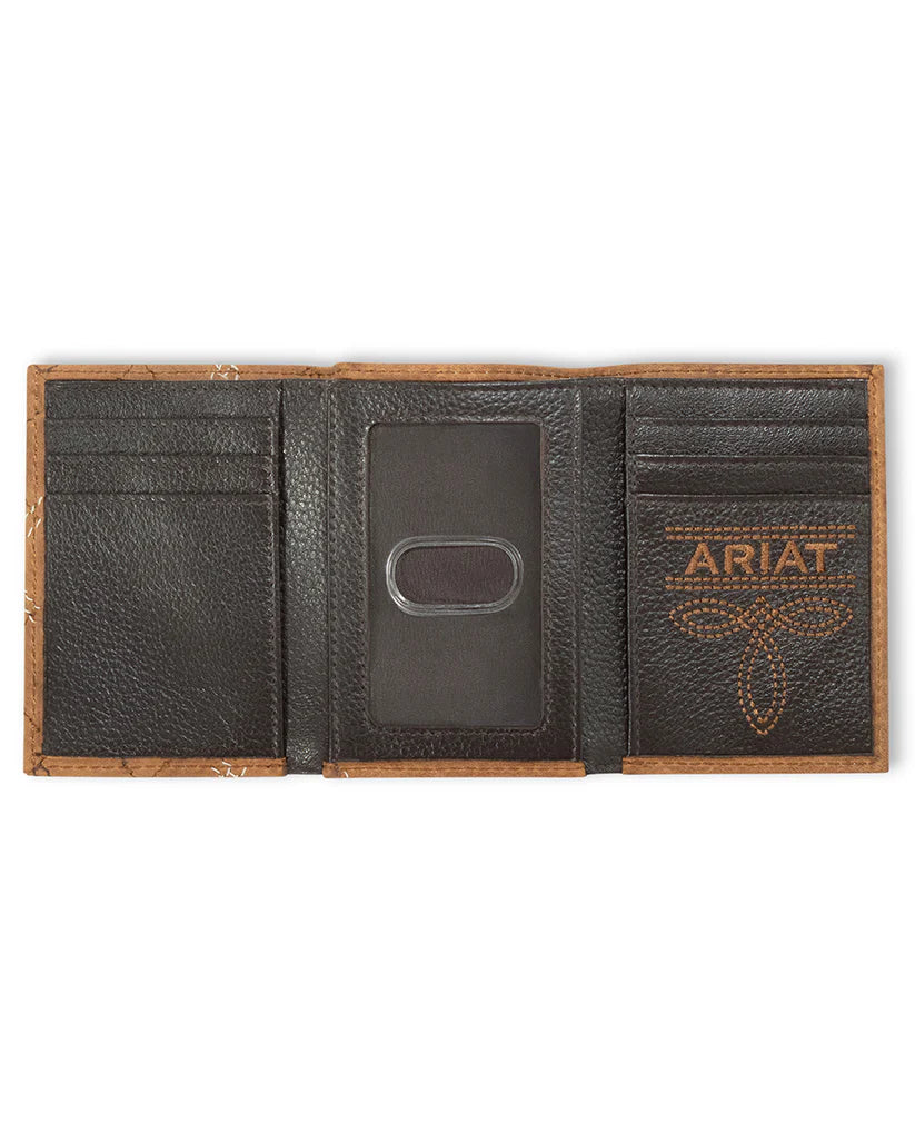 Ariat Trifold Cross Stitch Wallet