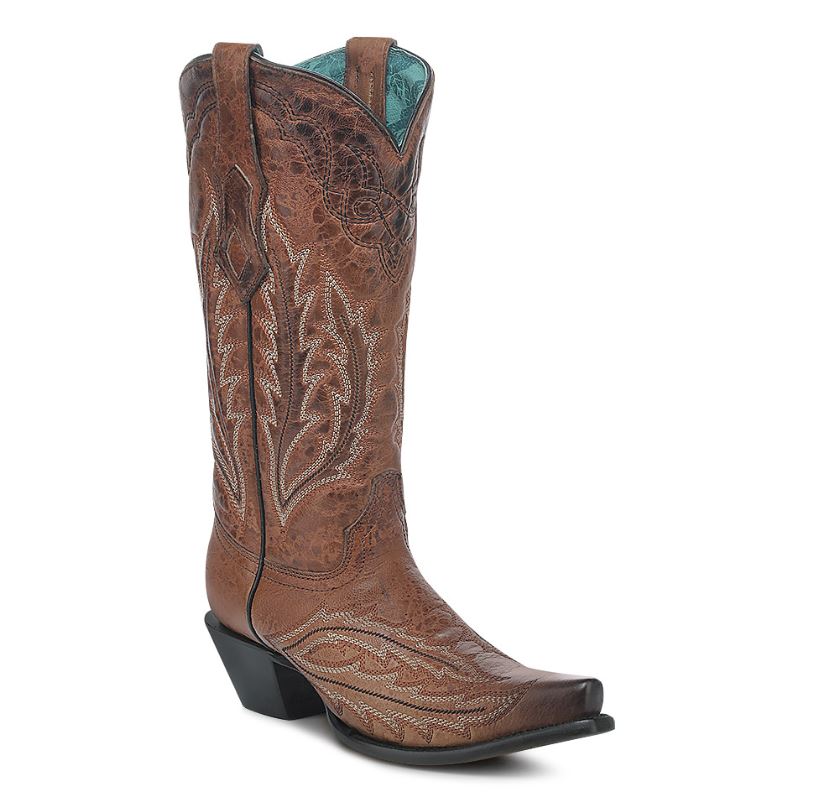 Ladies Goat Snip Toe - Cognac
