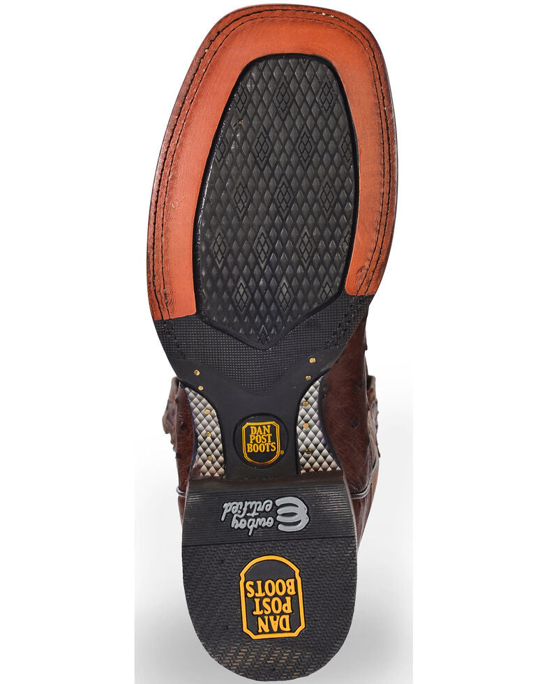 Dan Post Alamosa Full Quill Ostrich Boots Chocolate