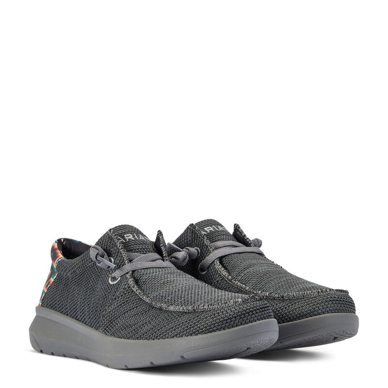 Hilo Stretch Lace - Heather Charcoal/Turq Aztec